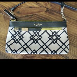 Spartina 449 Black and White Purse Seven Oaks NEW W/O TAGS East West Hipster